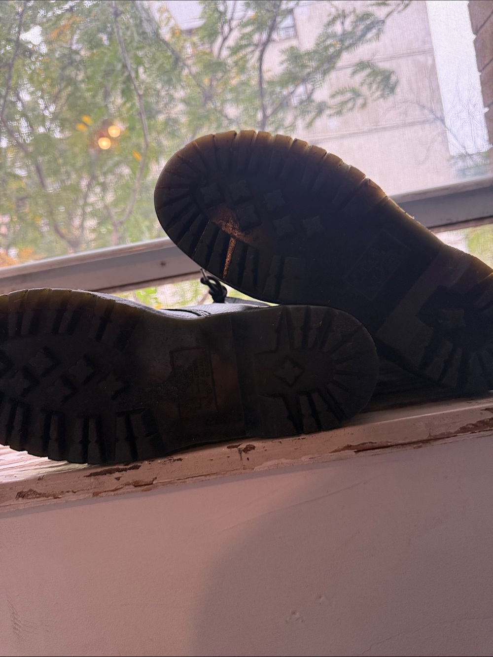Dr. Martens Black Leather Platform Lace-Up Boots with Zipper - Picture 6 of 6